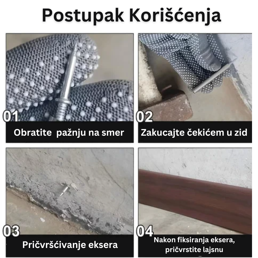 Dvosmjerni Nevidljivi Čavli (Set od 100 komada + 1 Alat za Aplikaciju)