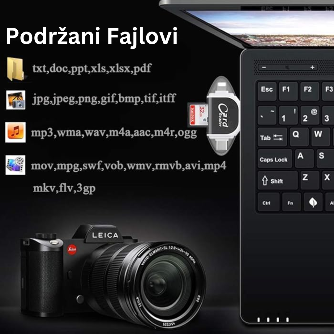 4 u 1 Univerzalni SD TF čitač kartica
