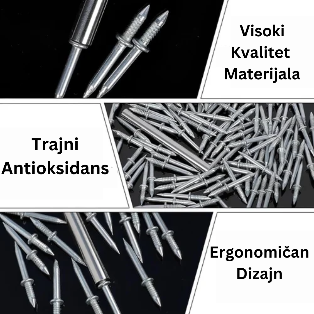Dvosmjerni Nevidljivi Čavli (Set od 100 komada + 1 Alat za Aplikaciju)