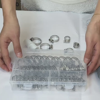 Set od 50 nehrđajućih obujmica za crijeva (6–29 mm) - kutija s pretincima